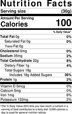 Licorice Rockies Nutrition Facts