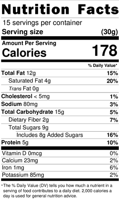 Peanut Butter Chocolate Mix Nutrition Facts