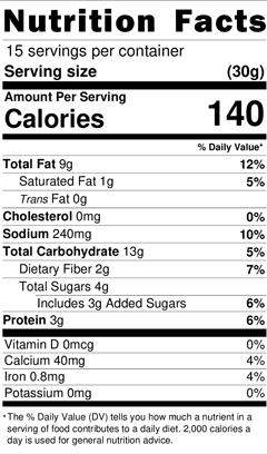 Sweet Heat BBQ Mix Nutrition Facts